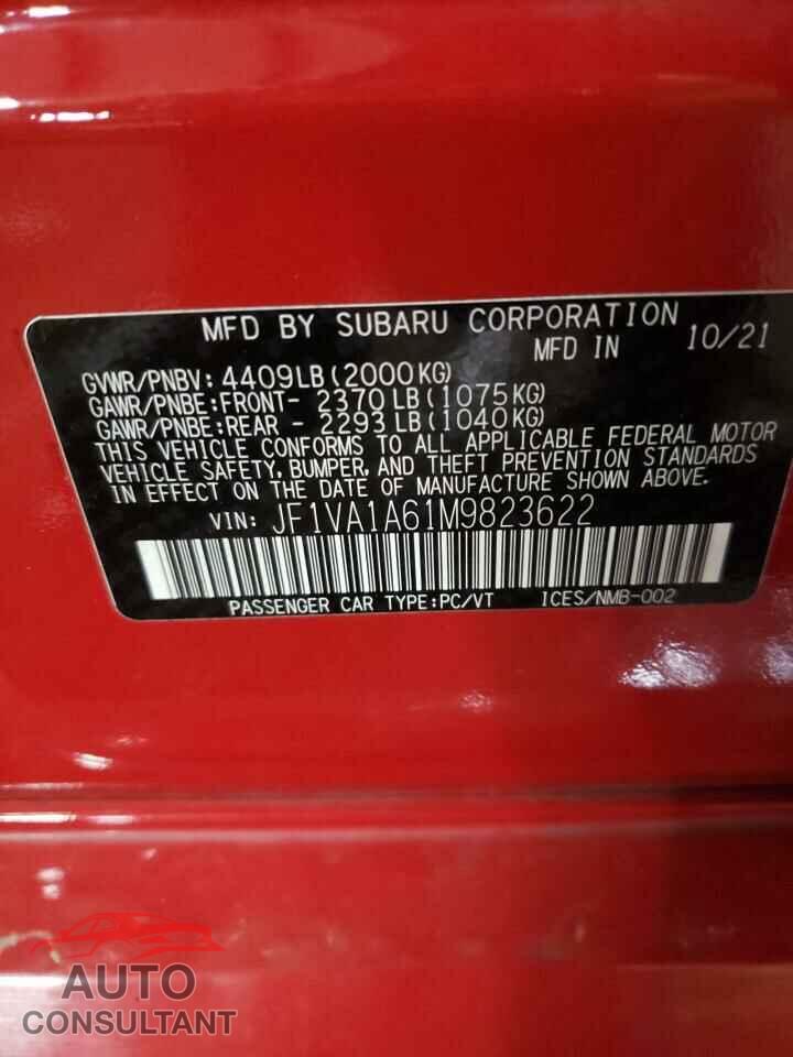 SUBARU WRX 2021 - JF1VA1A61M9823622