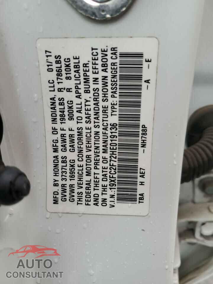 HONDA CIVIC 2017 - 19XFC2F72HE019136