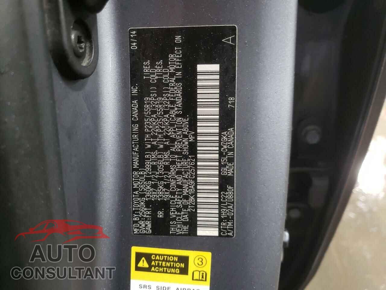 LEXUS RX350 2015 - 2T2BK1BA9FC257621