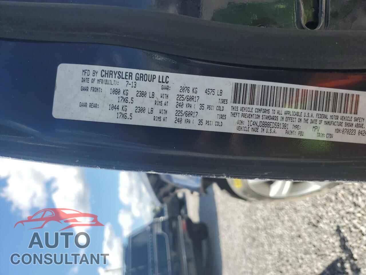 JEEP COMPASS 2014 - 1C4NJDBB8ED591381
