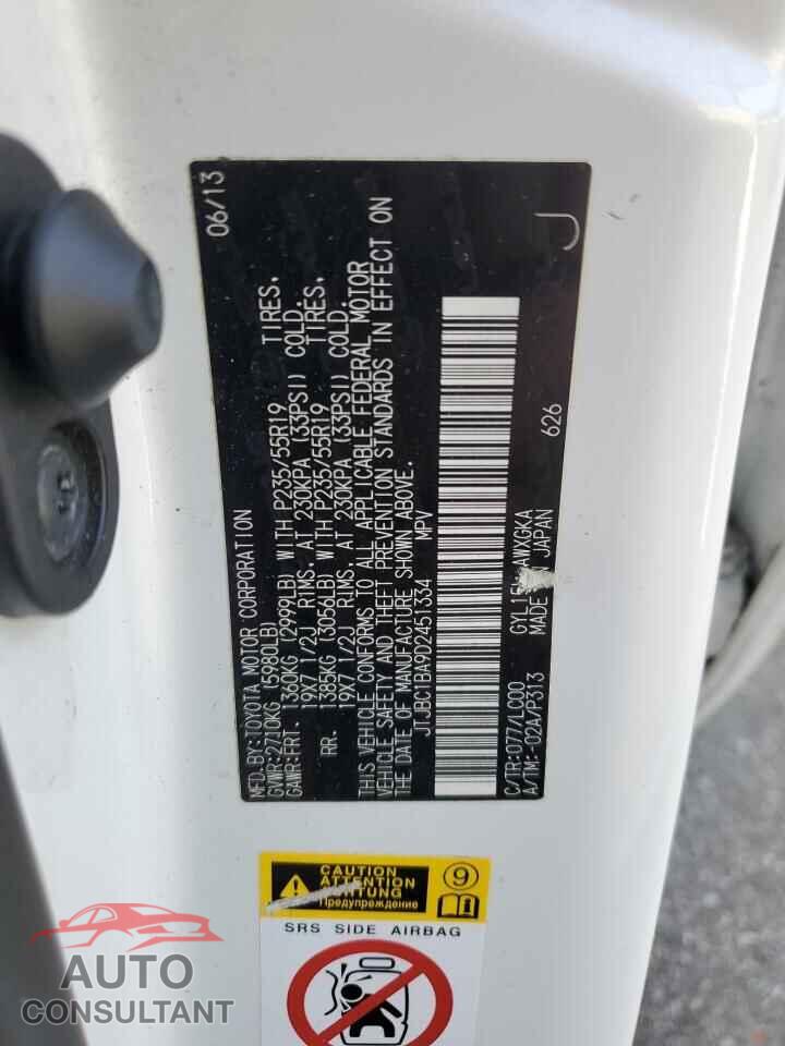 LEXUS RX450 2013 - JTJBC1BA9D2451334
