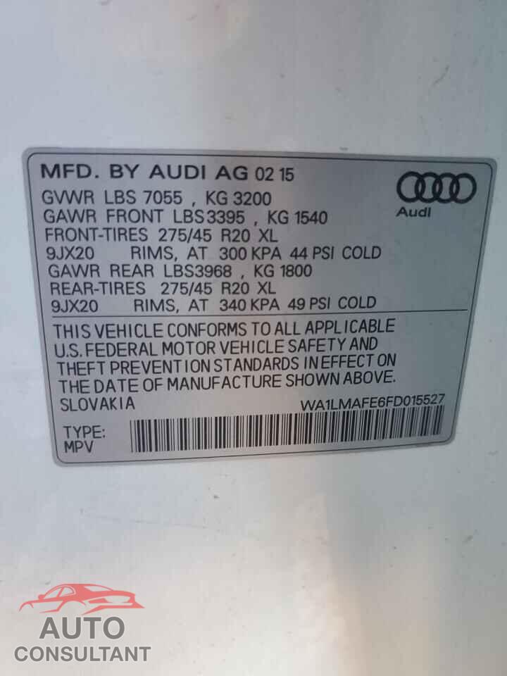 AUDI Q7 2015 - WA1LMAFE6FD015527