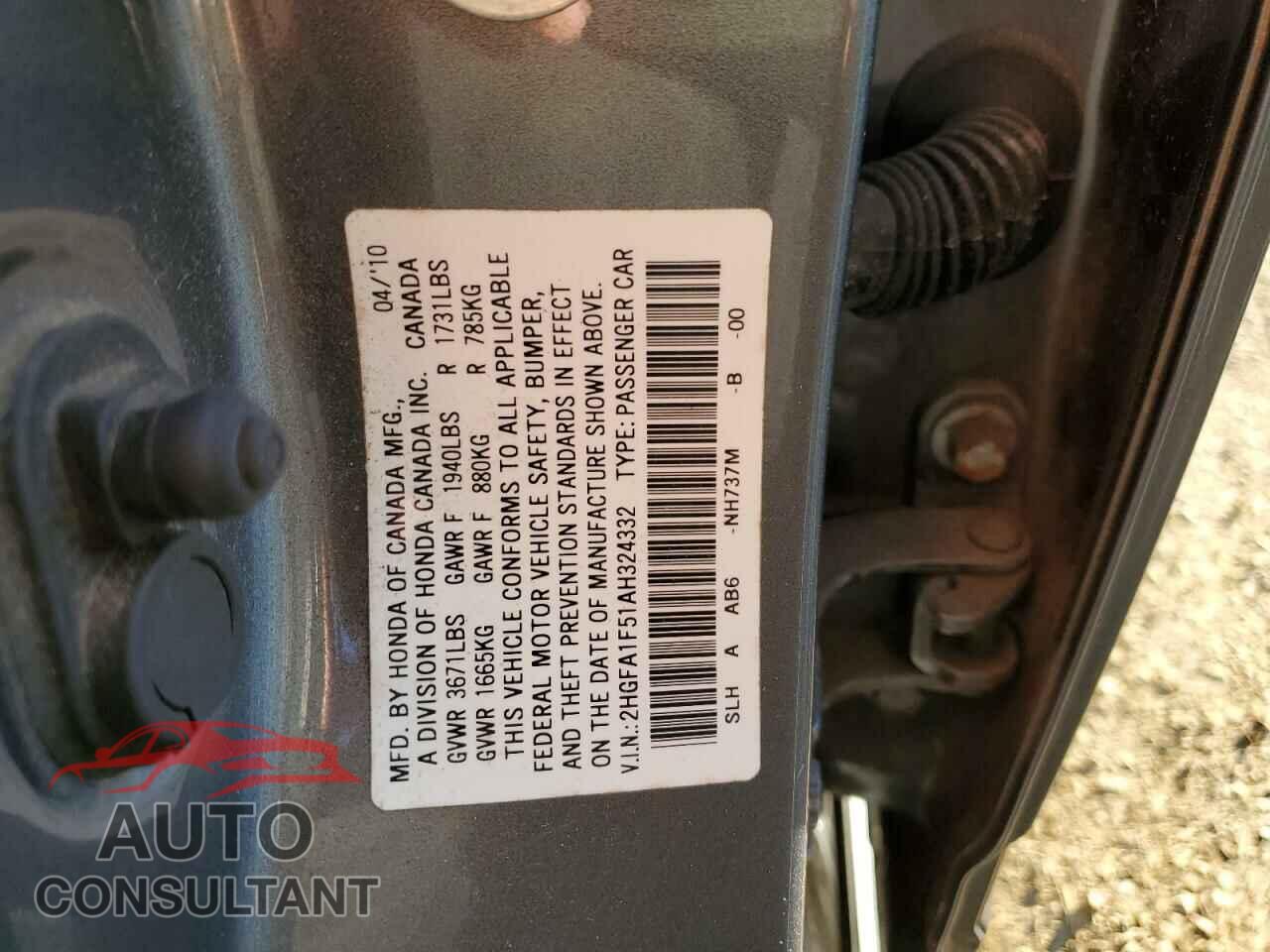 HONDA CIVIC 2010 - 2HGFA1F51AH324332