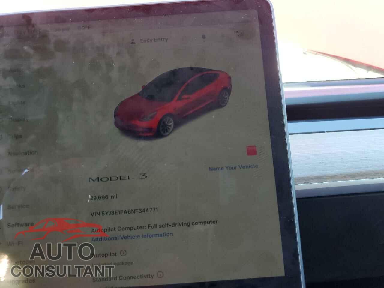 TESLA MODEL 3 2022 - 5YJ3E1EA6NF344771