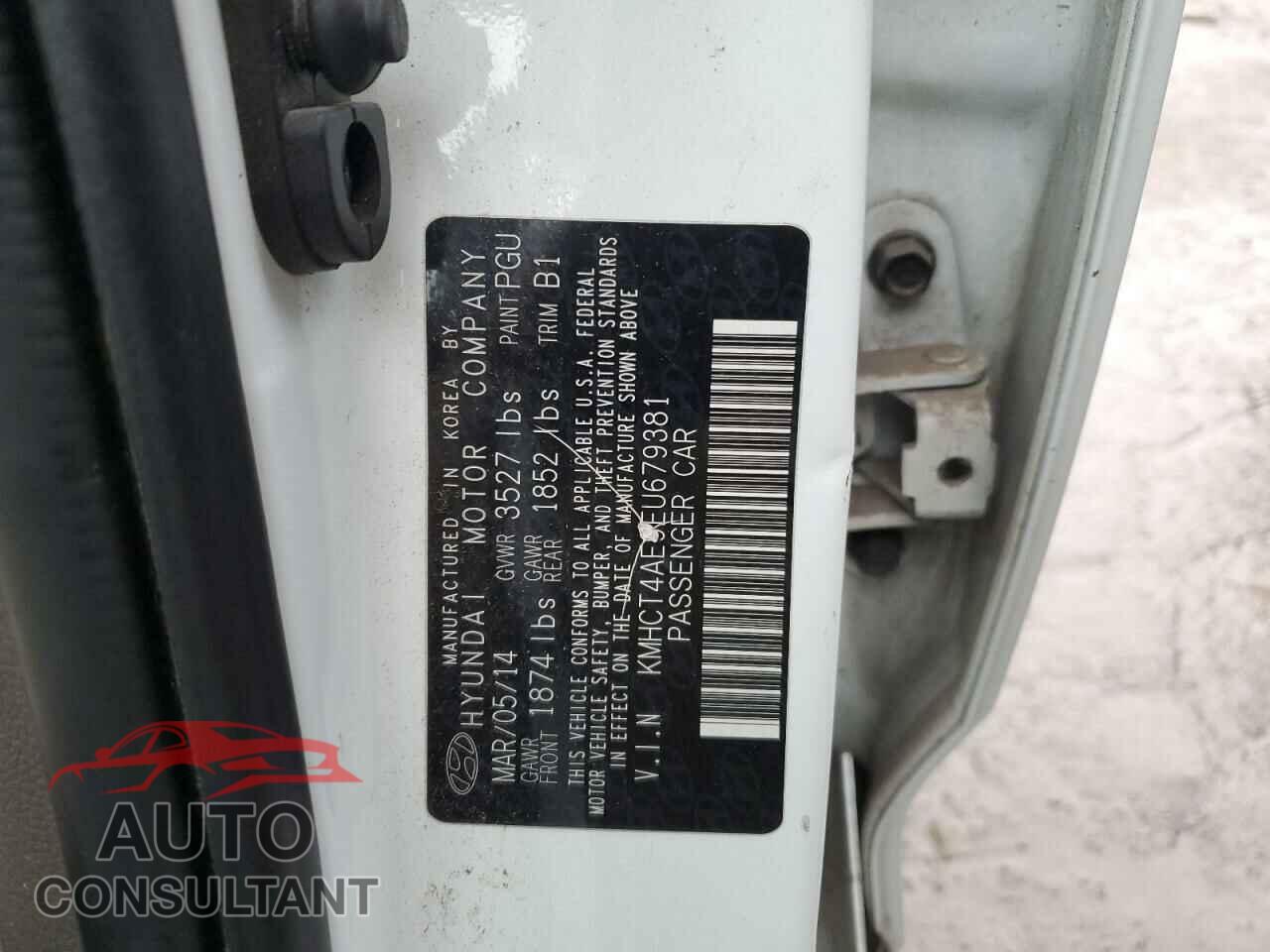 HYUNDAI ACCENT 2014 - KMHCT4AE9EU679381
