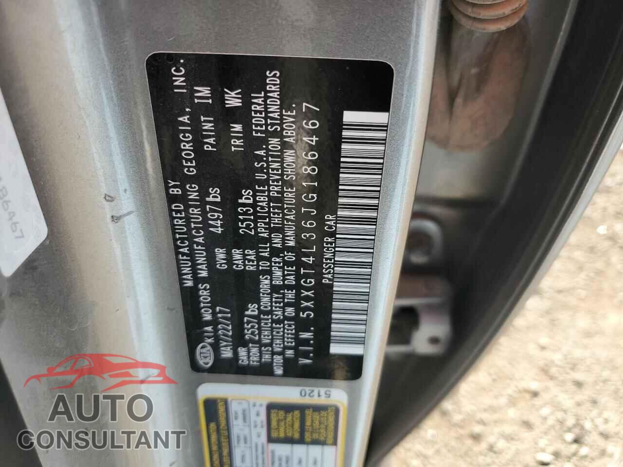 KIA OPTIMA 2018 - 5XXGT4L36JG186467