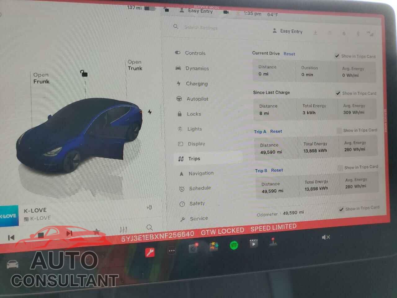 TESLA MODEL 3 2022 - 5YJ3E1EBXNF256640