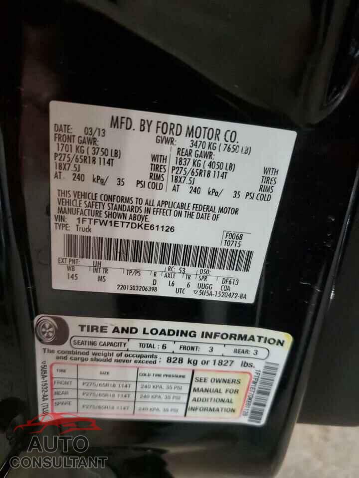 FORD F-150 2013 - 1FTFW1ET7DKE61126