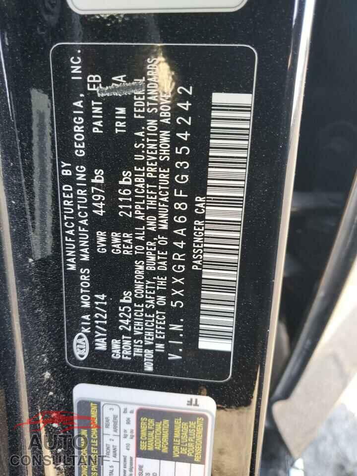 KIA OPTIMA 2015 - 5XXGR4A68FG354242