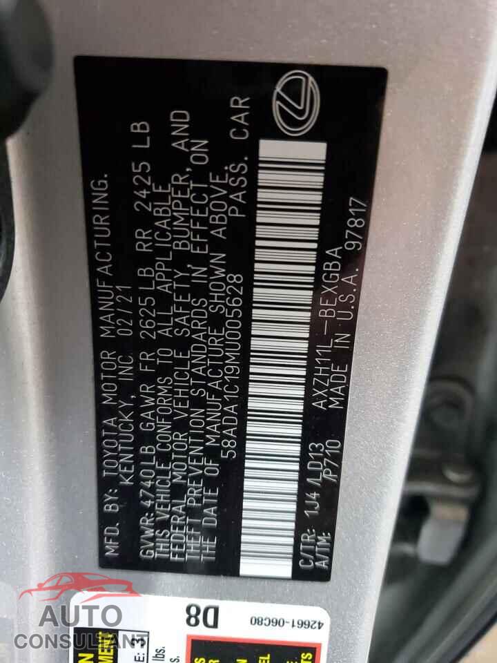 LEXUS ES300 2021 - 58ADA1C19MU005628