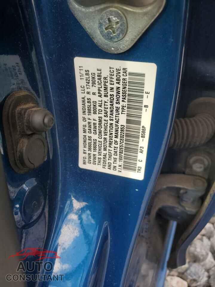 HONDA CIVIC 2012 - 19XFB2E57CE022853
