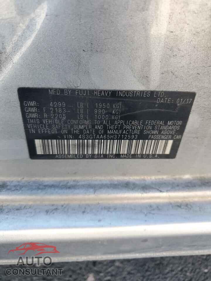 SUBARU IMPREZA 2017 - 4S3GTAA65H3712593