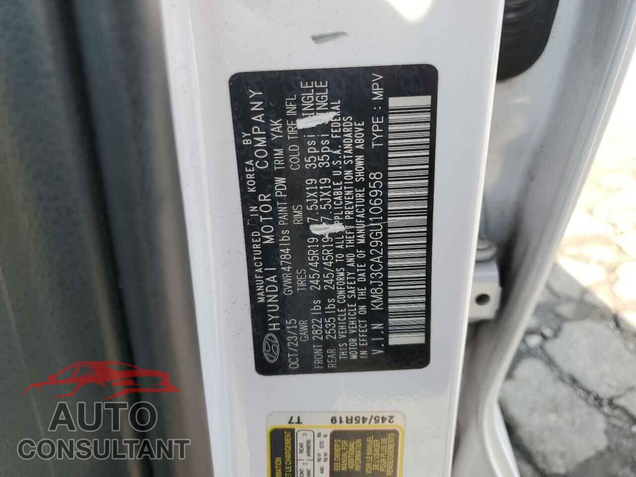 HYUNDAI TUCSON 2016 - KM8J3CA29GU106958