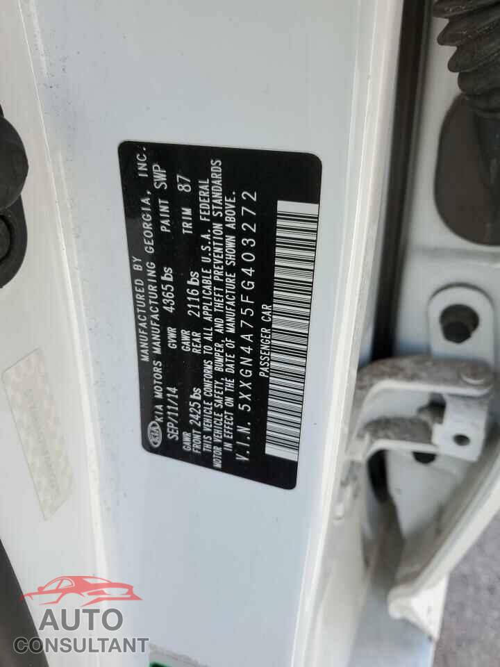 KIA OPTIMA 2015 - 5XXGN4A75FG403272