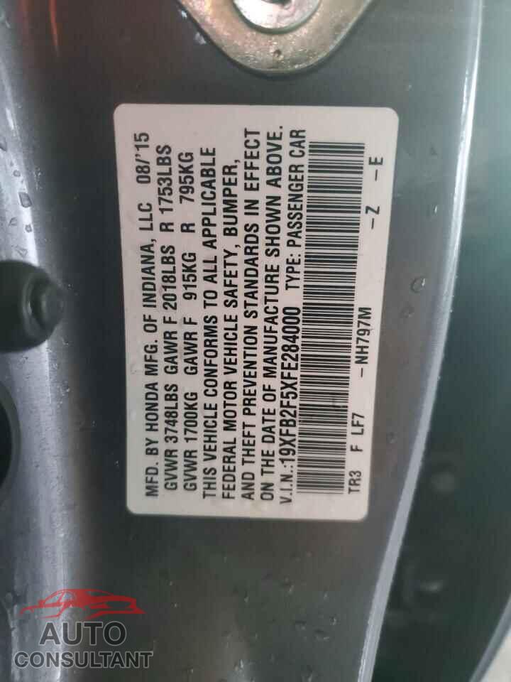HONDA CIVIC 2015 - 19XFB2F5XFE284000