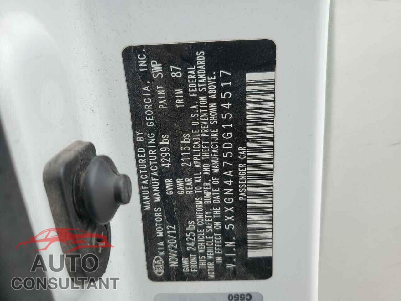 KIA OPTIMA 2013 - 5XXGN4A75DG154517