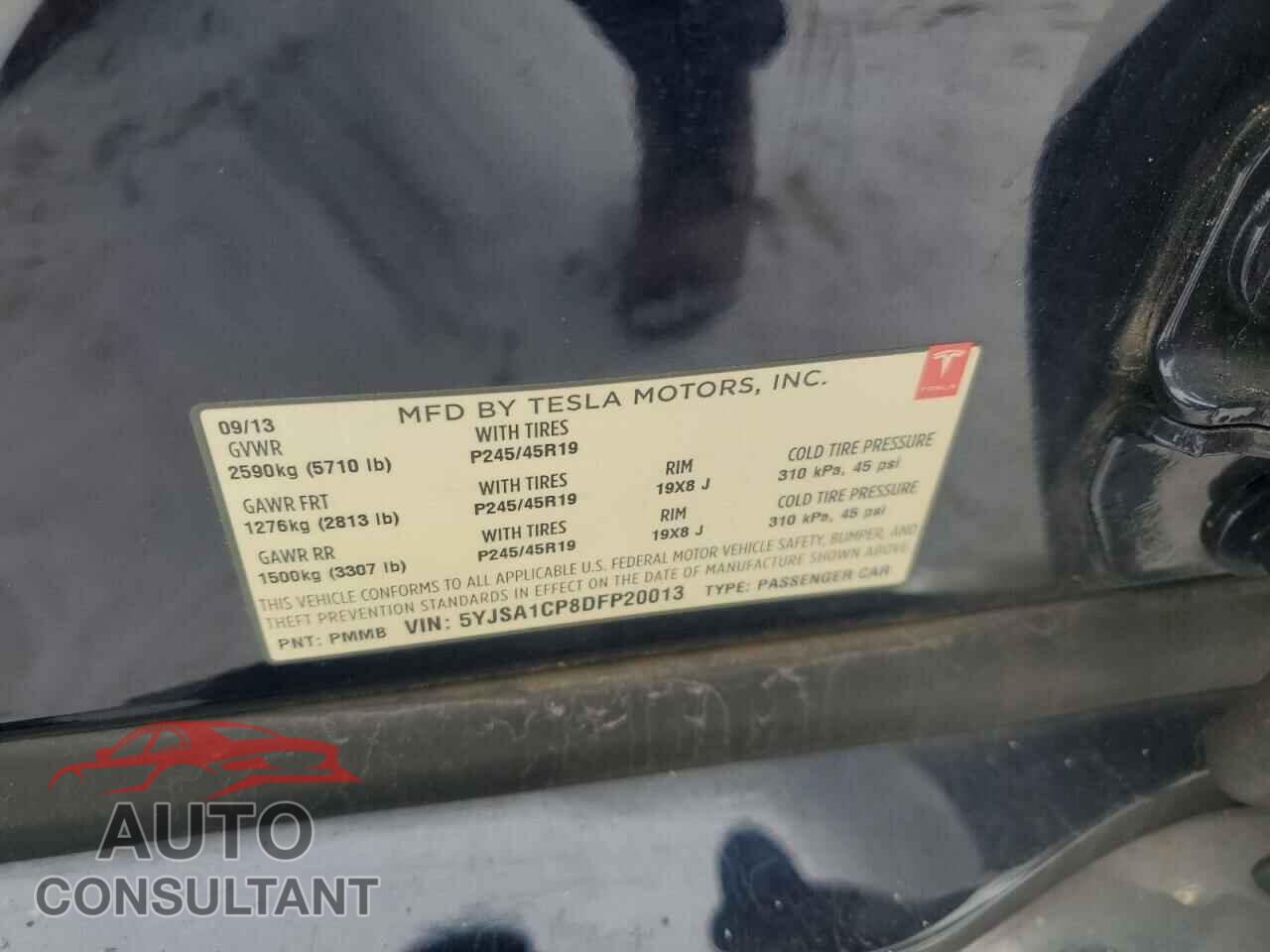 TESLA MODEL S 2013 - 5YJSA1CP8DFP20013