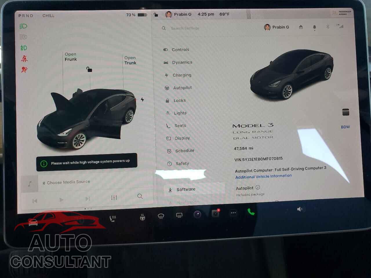 TESLA MODEL 3 2021 - 5YJ3E1EB0MF070815