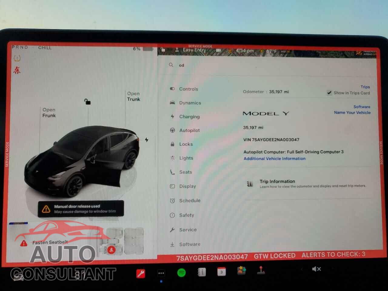 TESLA MODEL Y 2022 - 7SAYGDEE2NA003047