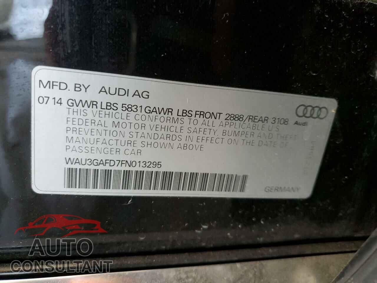 AUDI A8 2015 - WAU3GAFD7FN013295