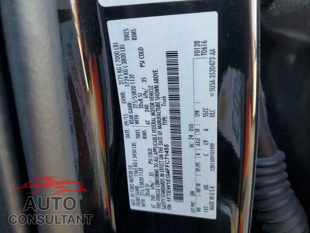 FORD F-150 2015 - 1FTEW1EG4FFC71455