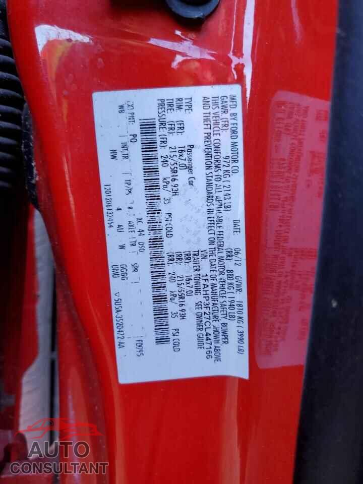 FORD FOCUS 2012 - 1FAHP3F27CL447166