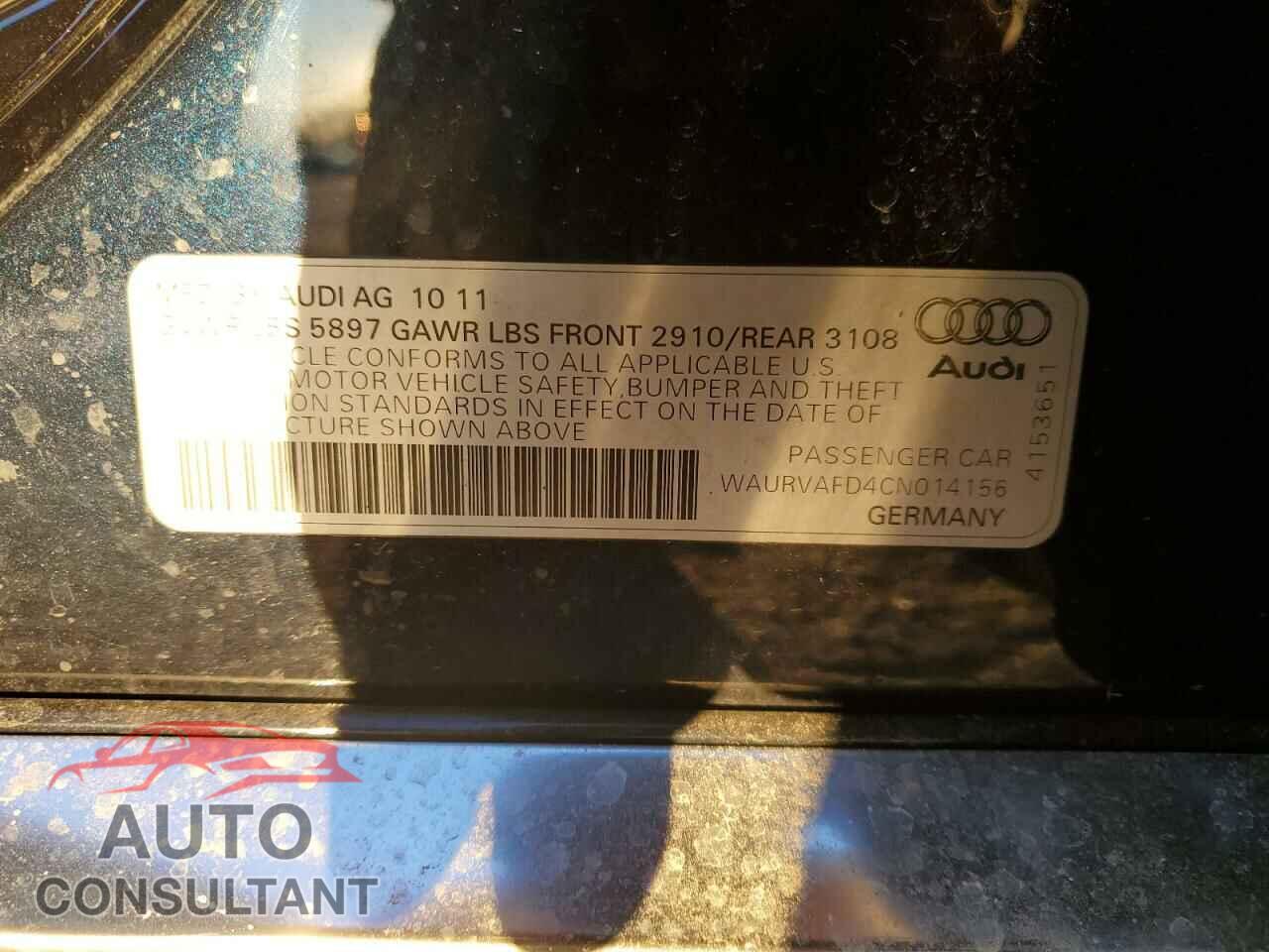 AUDI A8 2012 - WAURVAFD4CN014156