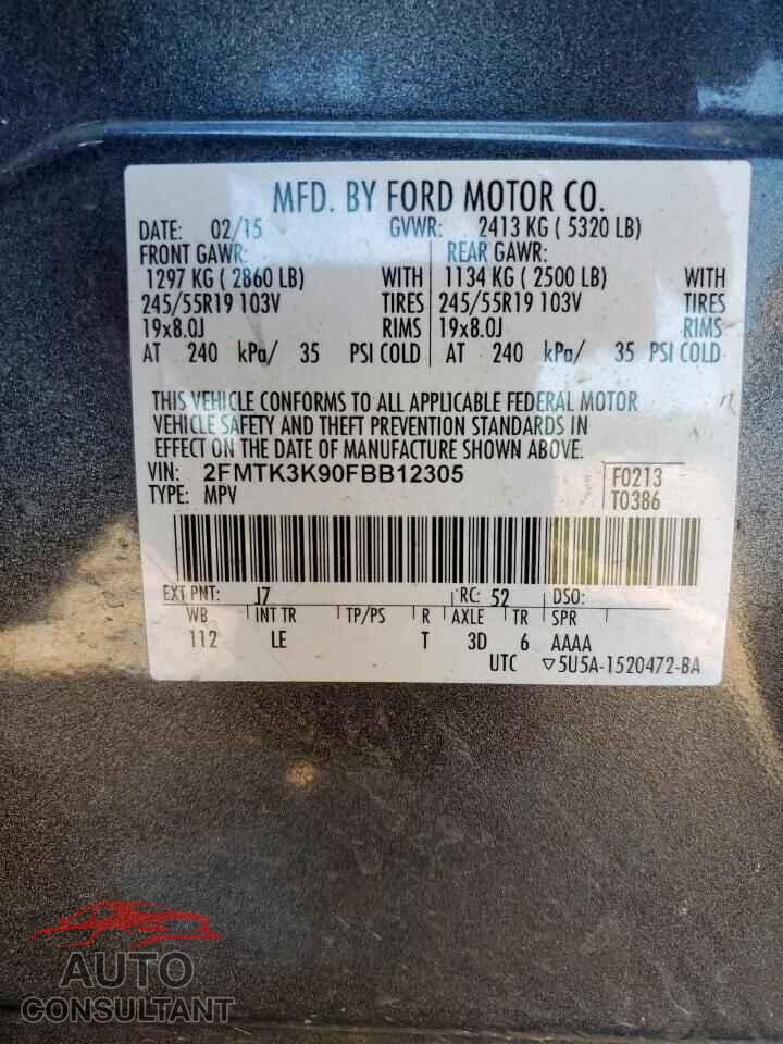 FORD EDGE 2015 - 2FMTK3K90FBB12305