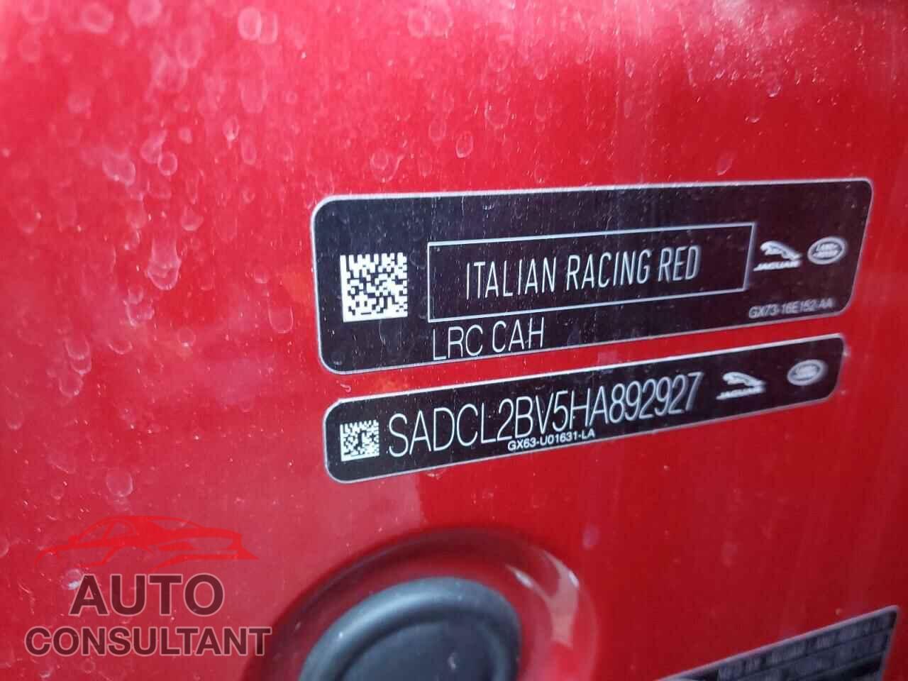 JAGUAR F-PACE 2017 - SADCL2BV5HA892927