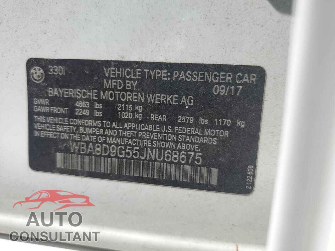 BMW 3 SERIES 2018 - WBA8D9G55JNU68675