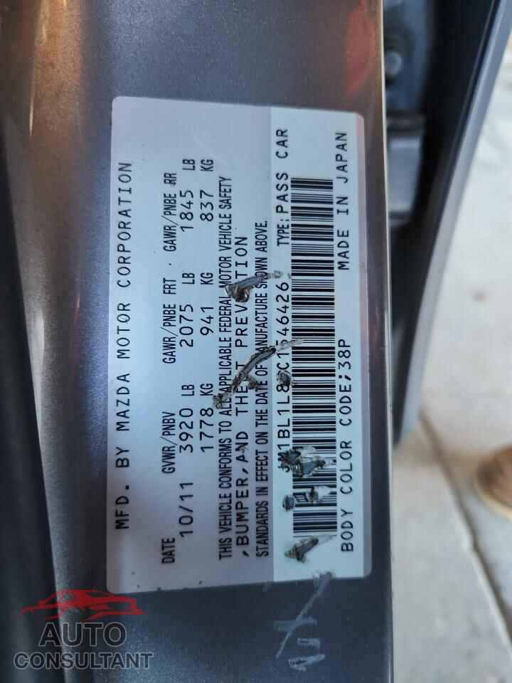 MAZDA 3 2012 - JM1BL1L83C1546426