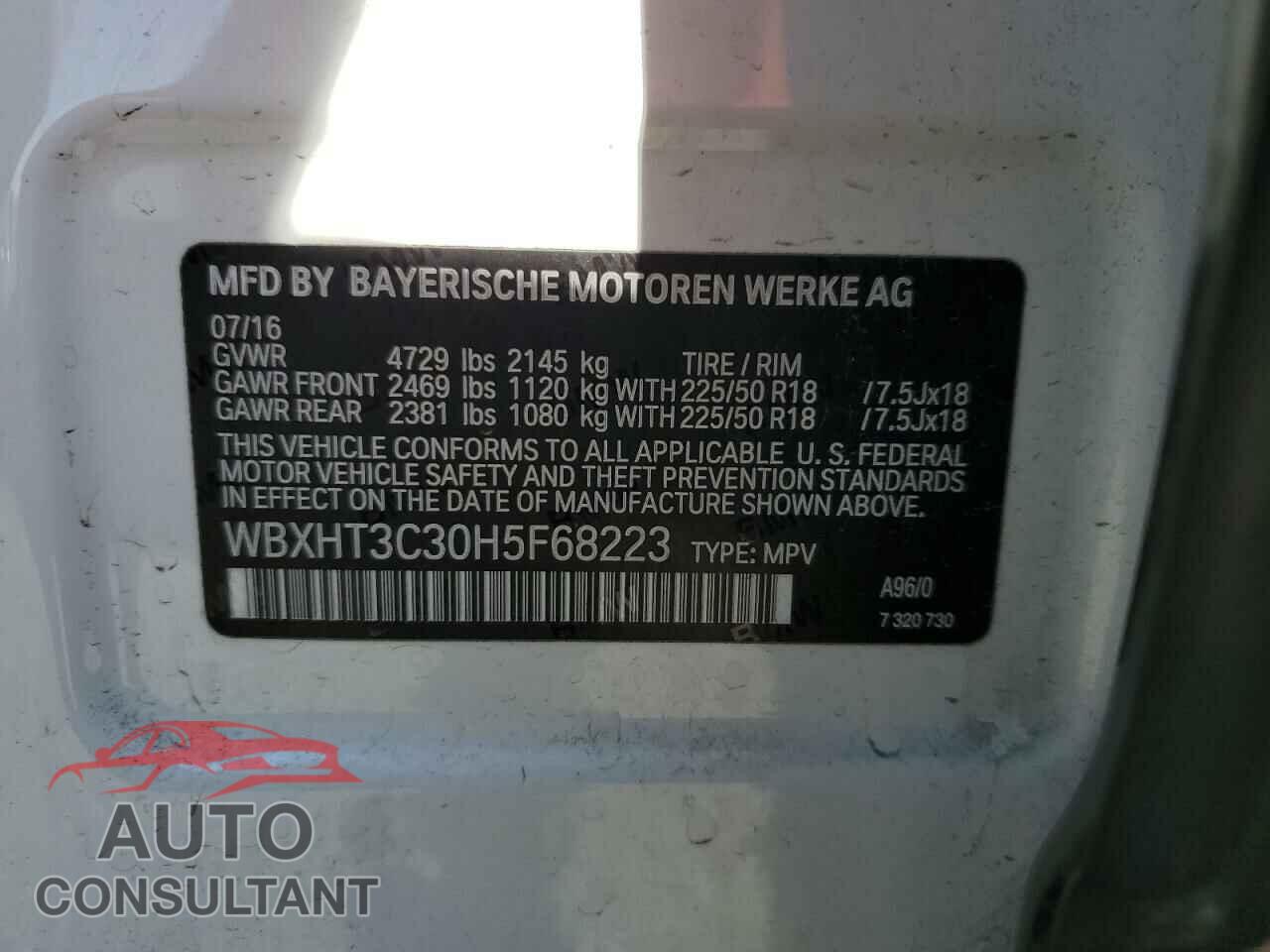 BMW X1 2017 - WBXHT3C30H5F68223