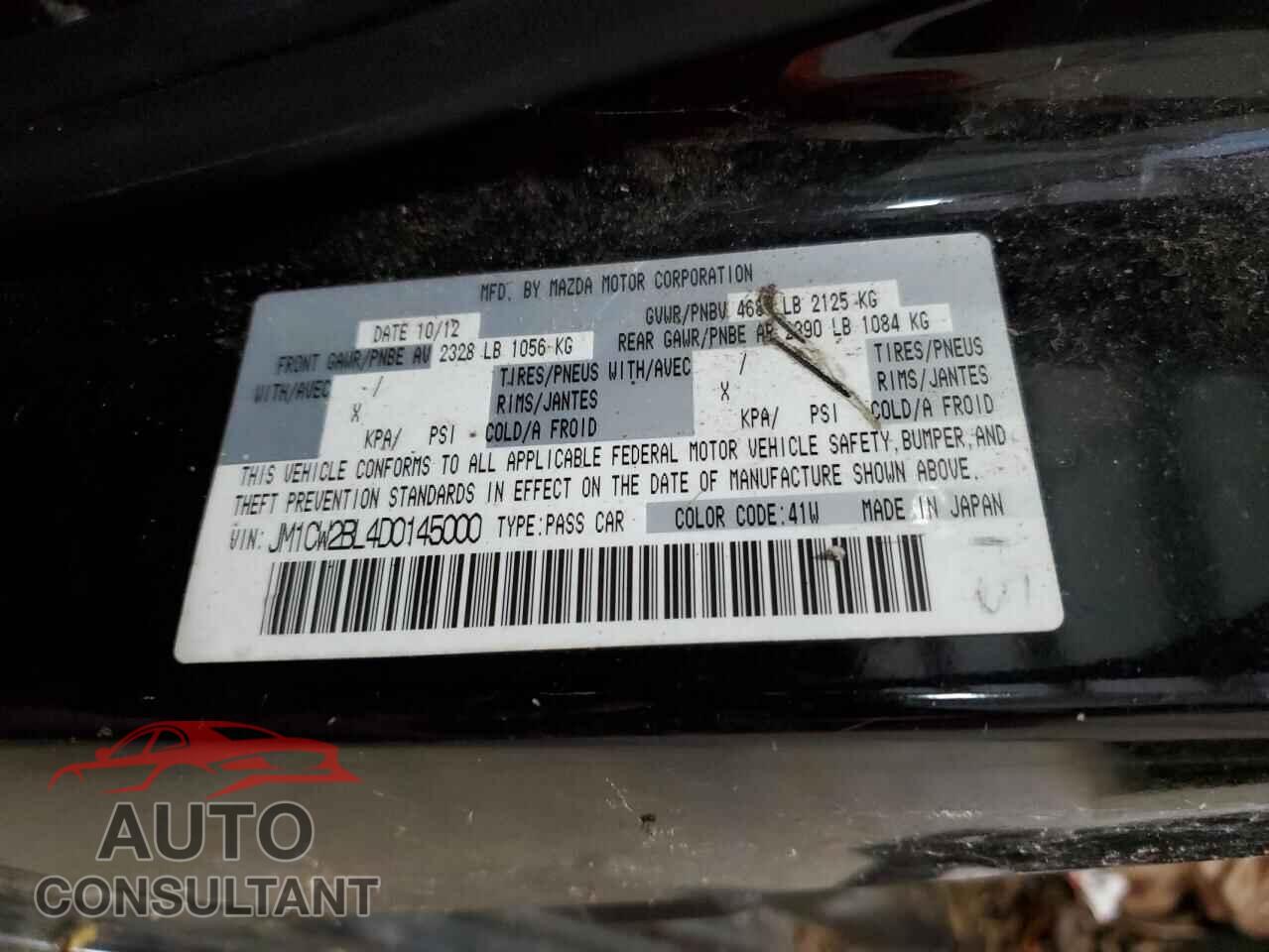 MAZDA 5 2013 - JM1CW2BL4D0145000