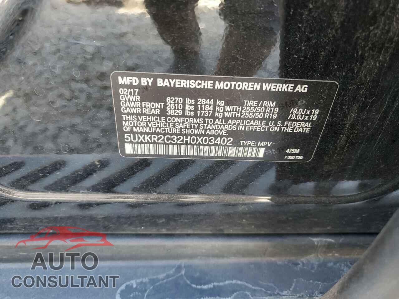 BMW X5 2017 - 5UXKR2C32H0X03402