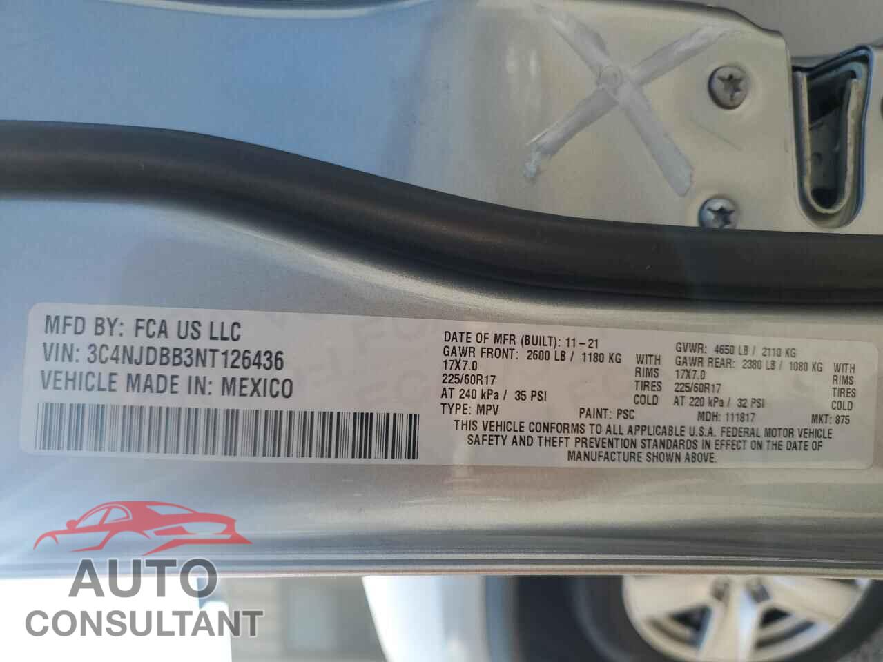JEEP COMPASS 2022 - 3C4NJDBB3NT126436