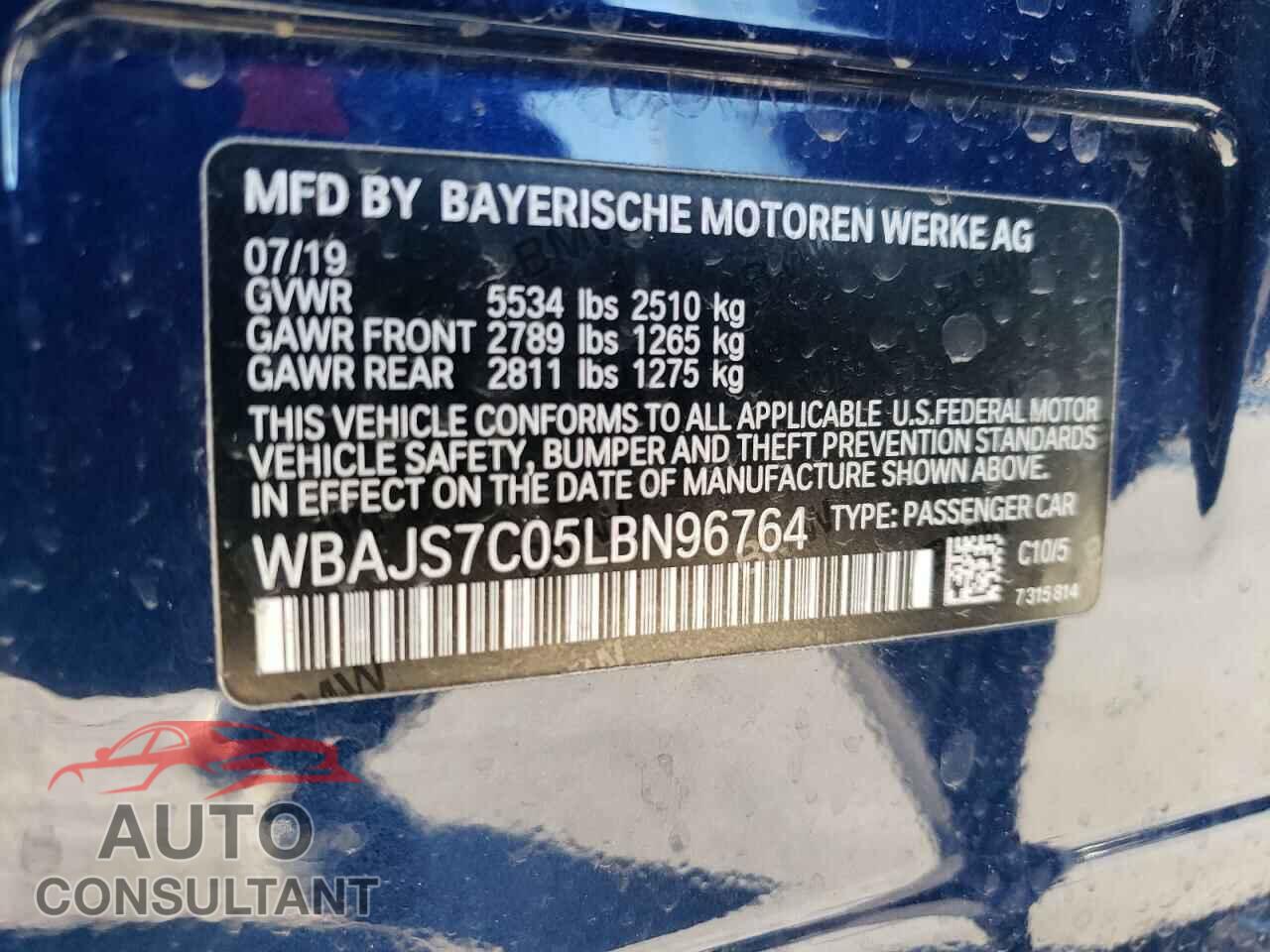 BMW M5 2020 - WBAJS7C05LBN96764