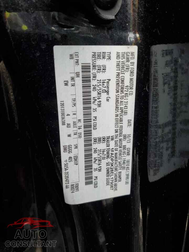 FORD FOCUS 2014 - 1FADP3K28EL179087