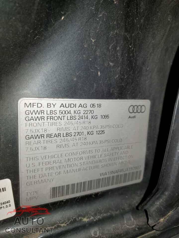 AUDI A4 2018 - WA18NAF45JA197807