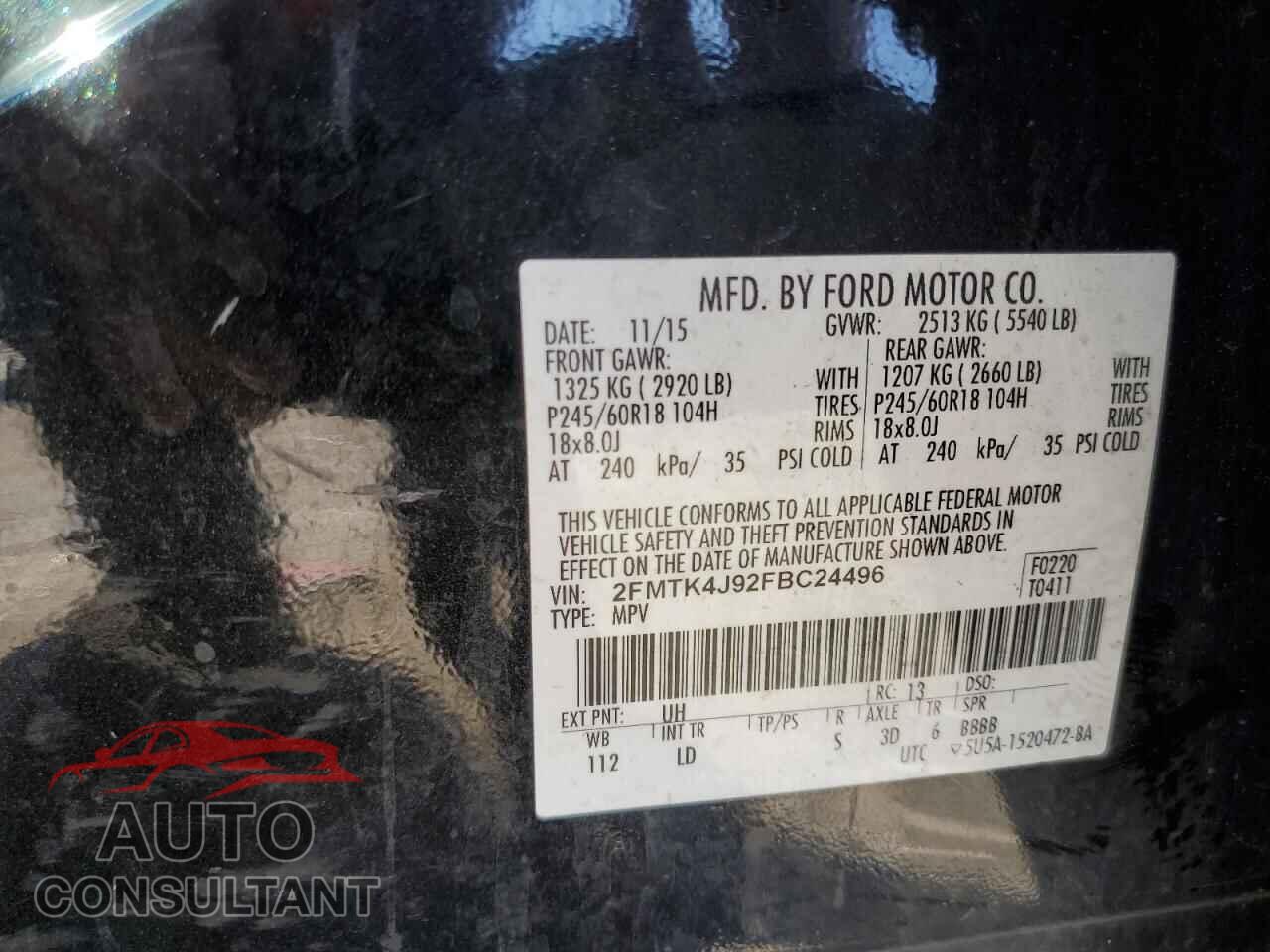 FORD EDGE 2015 - 2FMTK4J92FBC24496