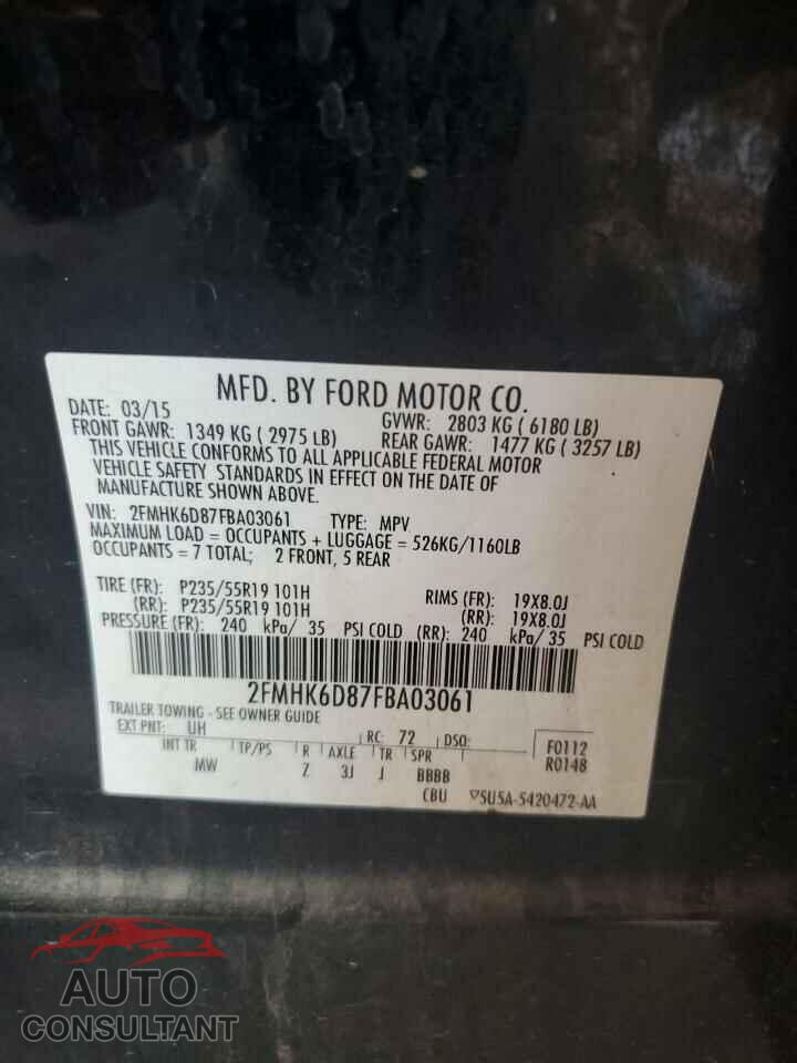 FORD FLEX 2015 - 2FMHK6D87FBA03061