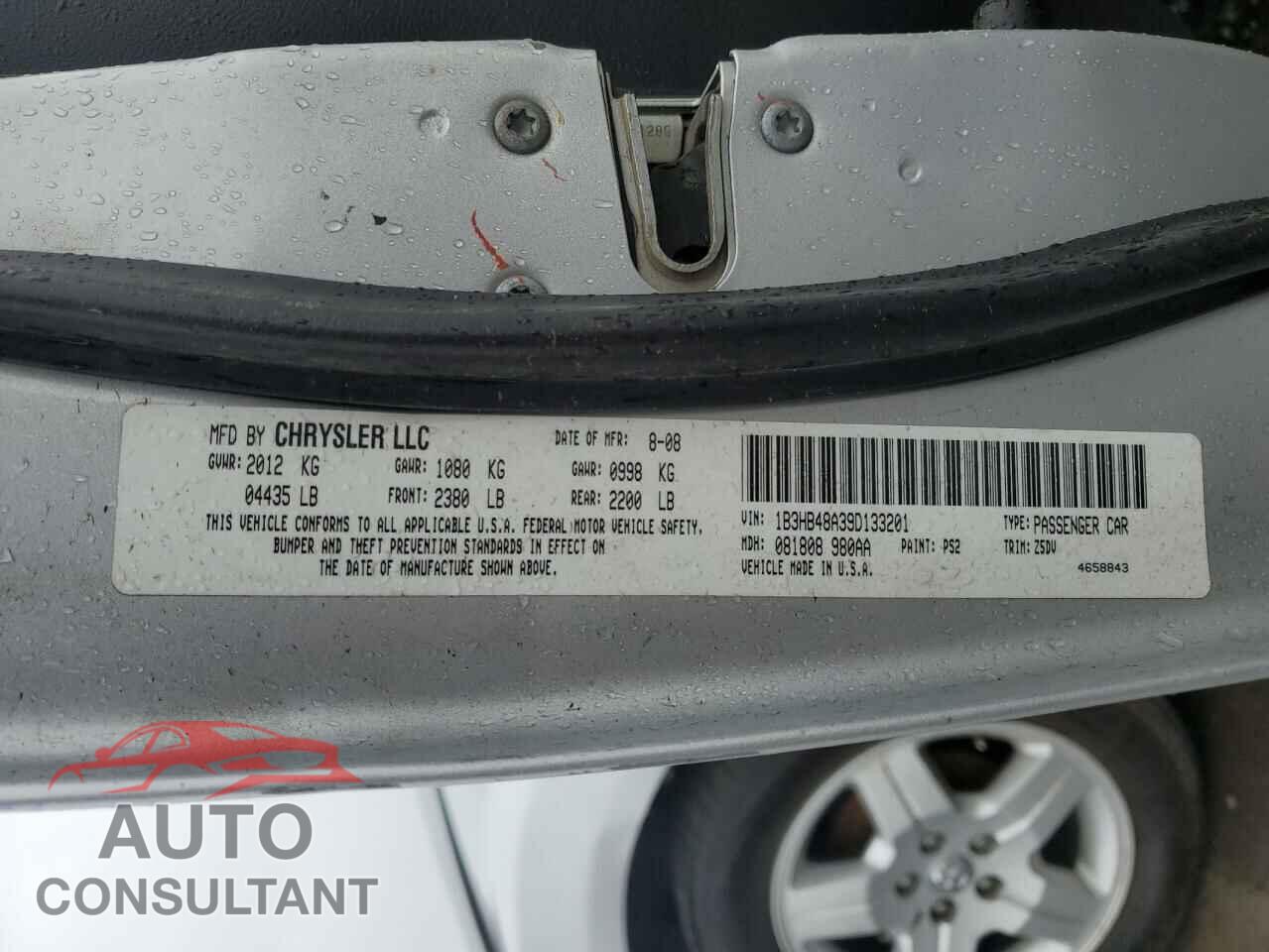 DODGE CALIBER 2009 - 1B3HB48A39D133201