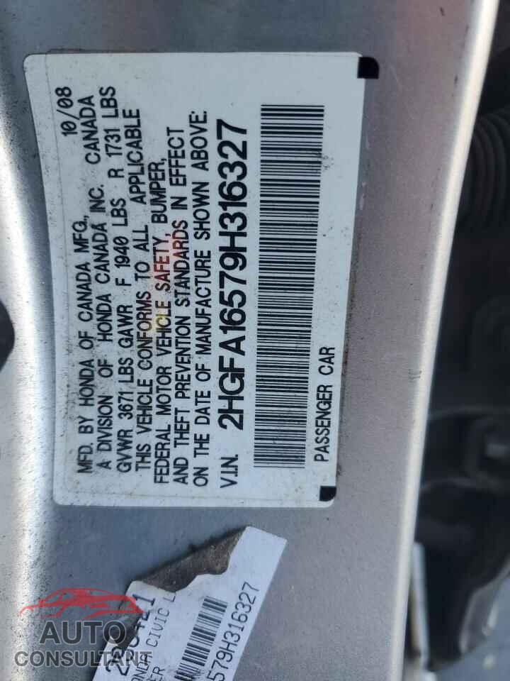 HONDA CIVIC 2009 - 2HGFA16579H316327