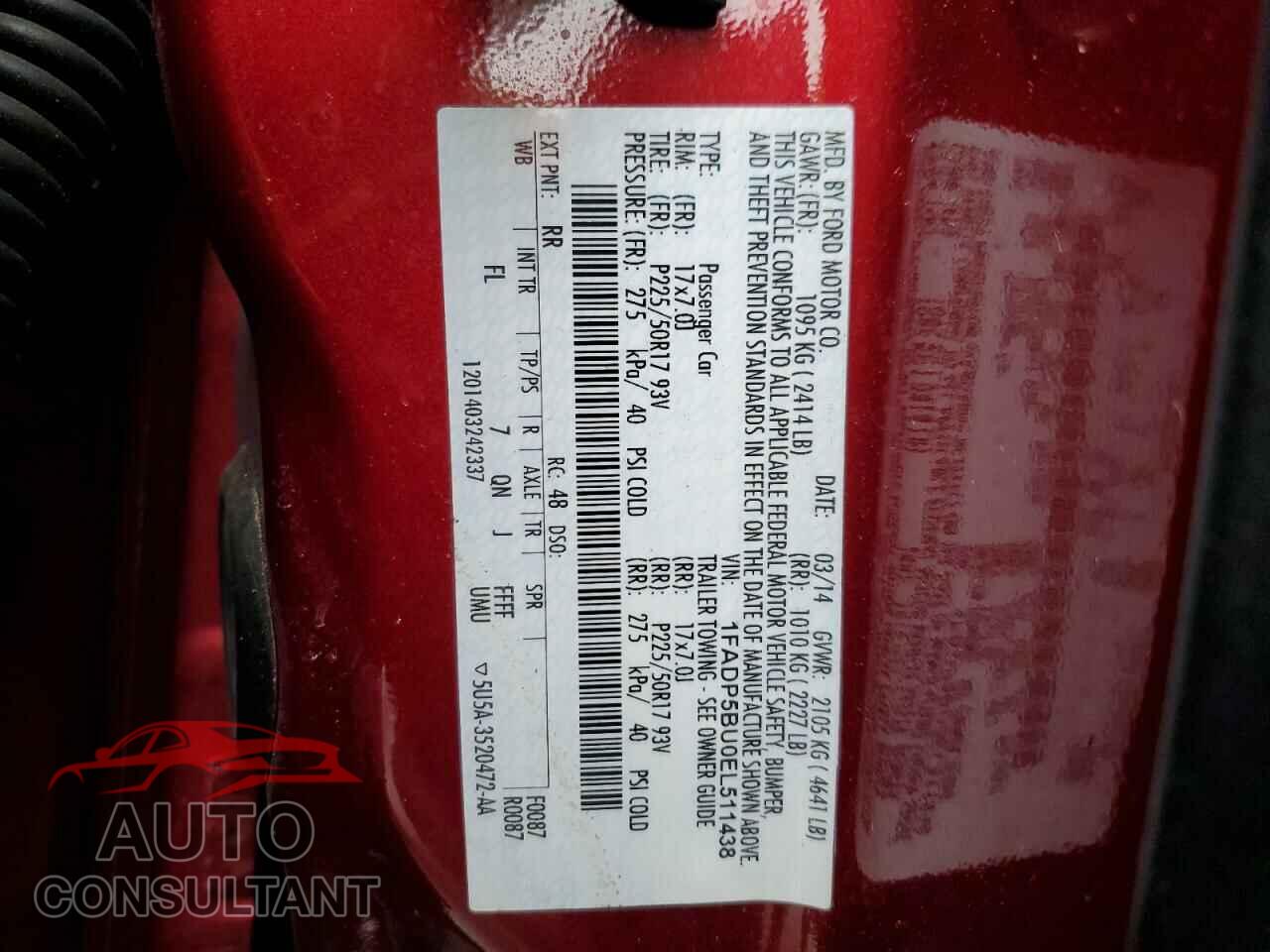 FORD CMAX 2014 - 1FADP5BU0EL511438