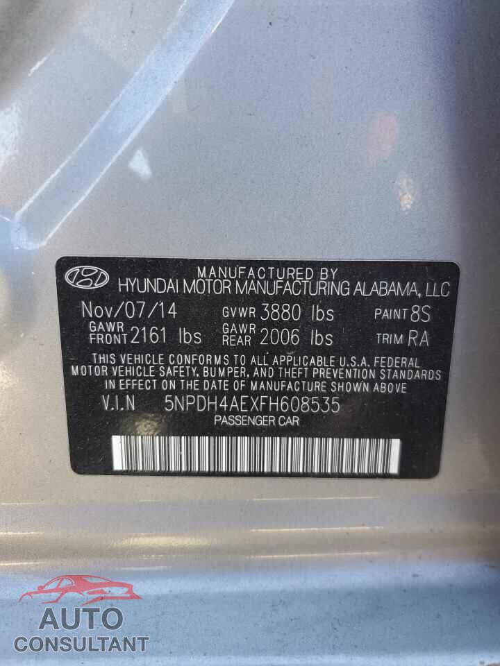 HYUNDAI ELANTRA 2015 - 5NPDH4AEXFH608535