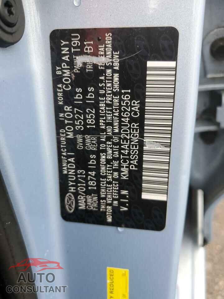 HYUNDAI ACCENT 2013 - KMHCT4AE2DU462561