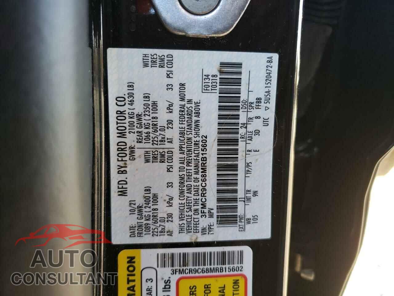 FORD BRONCO 2021 - 3FMCR9C68MRB15602