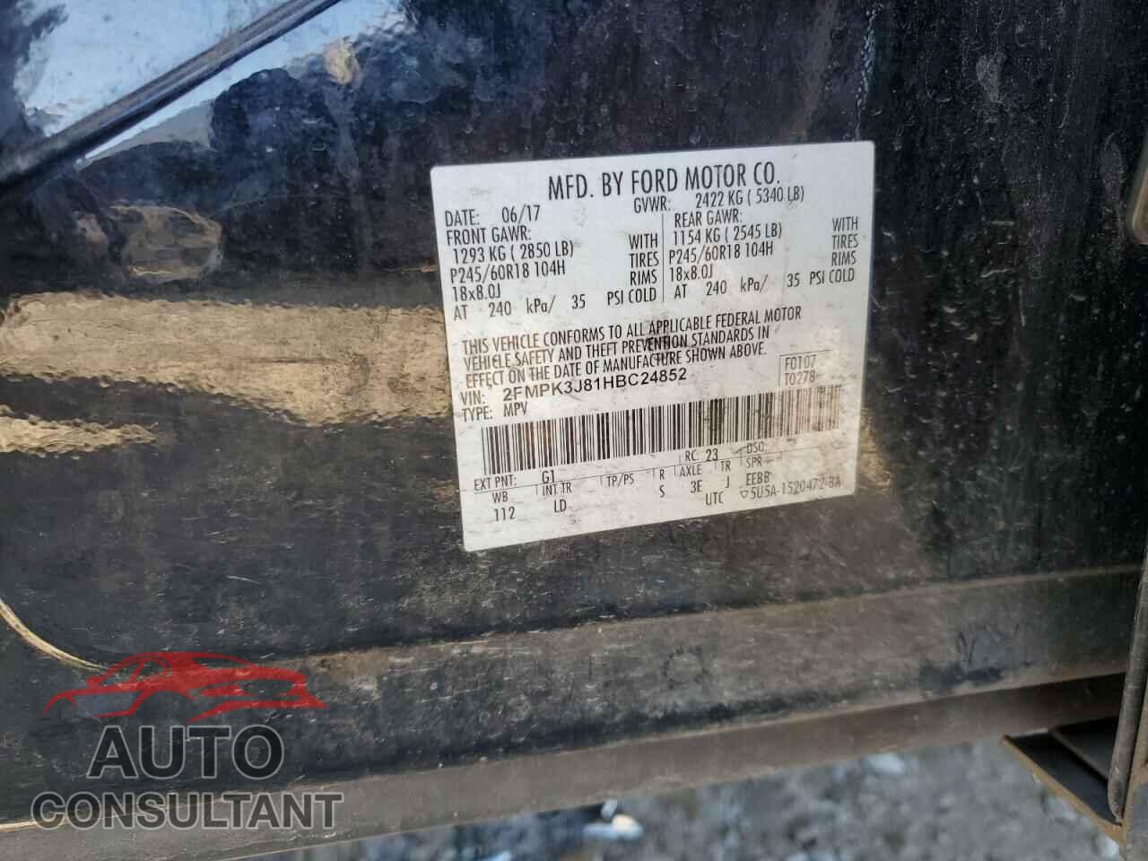 FORD EDGE 2017 - 2FMPK3J81HBC24852