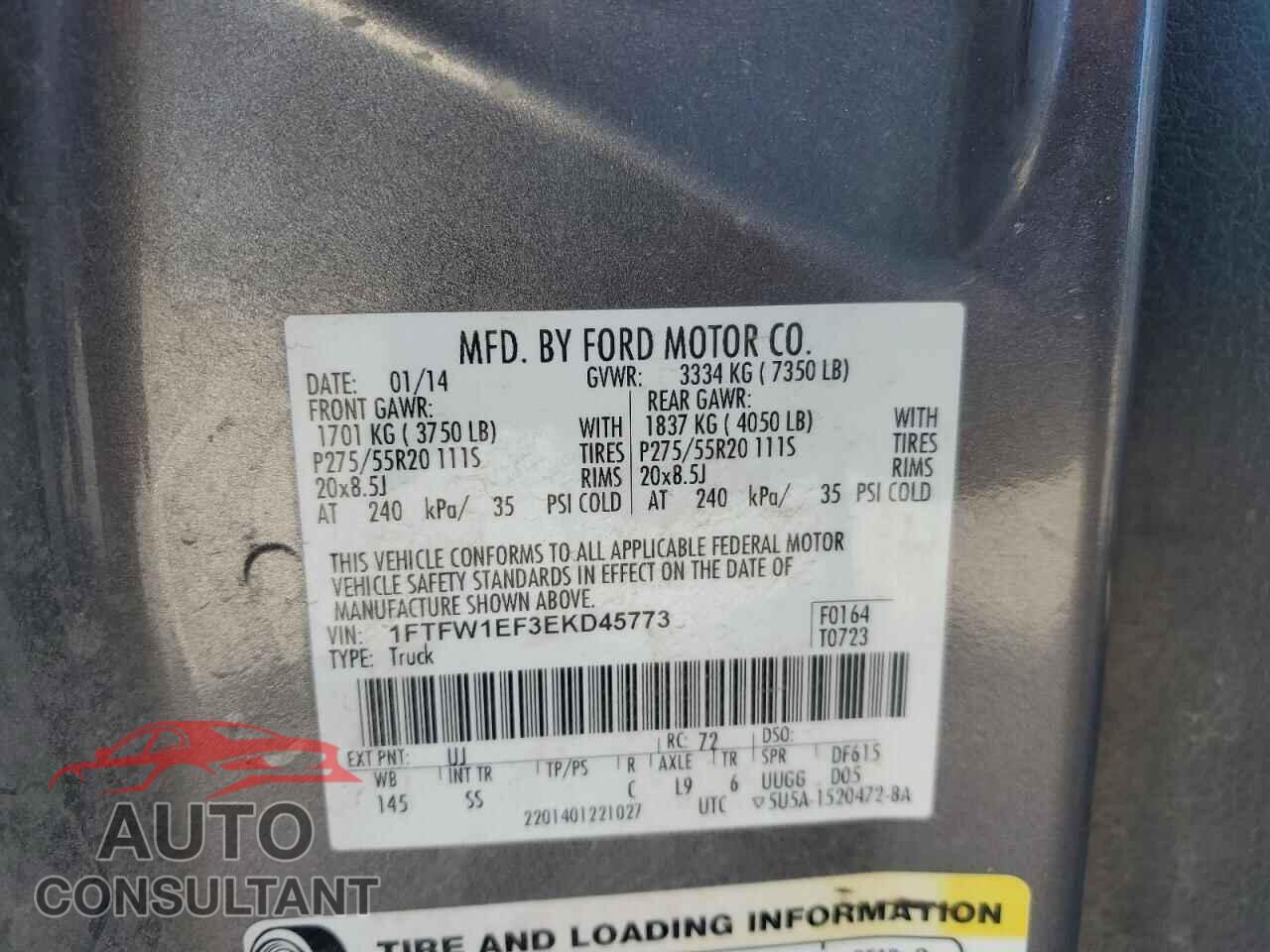 FORD F-150 2014 - 1FTFW1EF3EKD45773