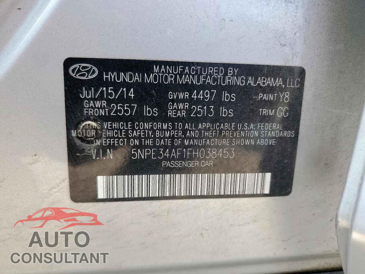 HYUNDAI SONATA 2015 - 5NPE34AF1FH038453