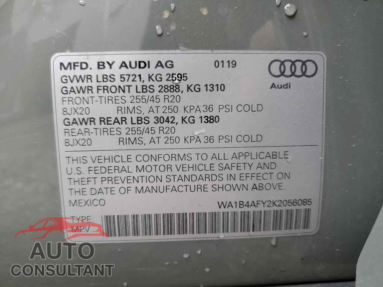 AUDI SQ5 2019 - WA1B4AFY2K2056085